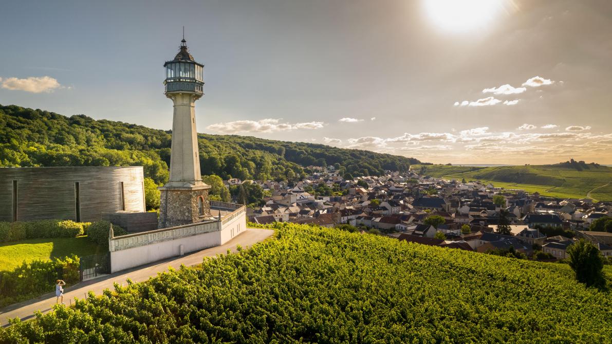 Le Phare de Verzenay dominant le vignoble de la Montagne de Reims